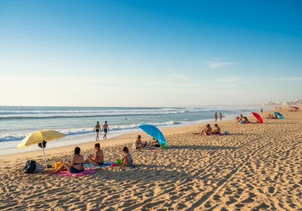 pessoas praia mar