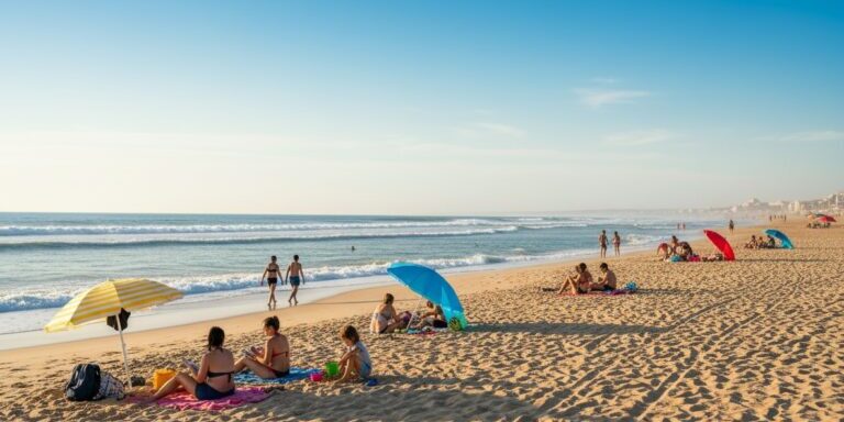 pessoas praia mar